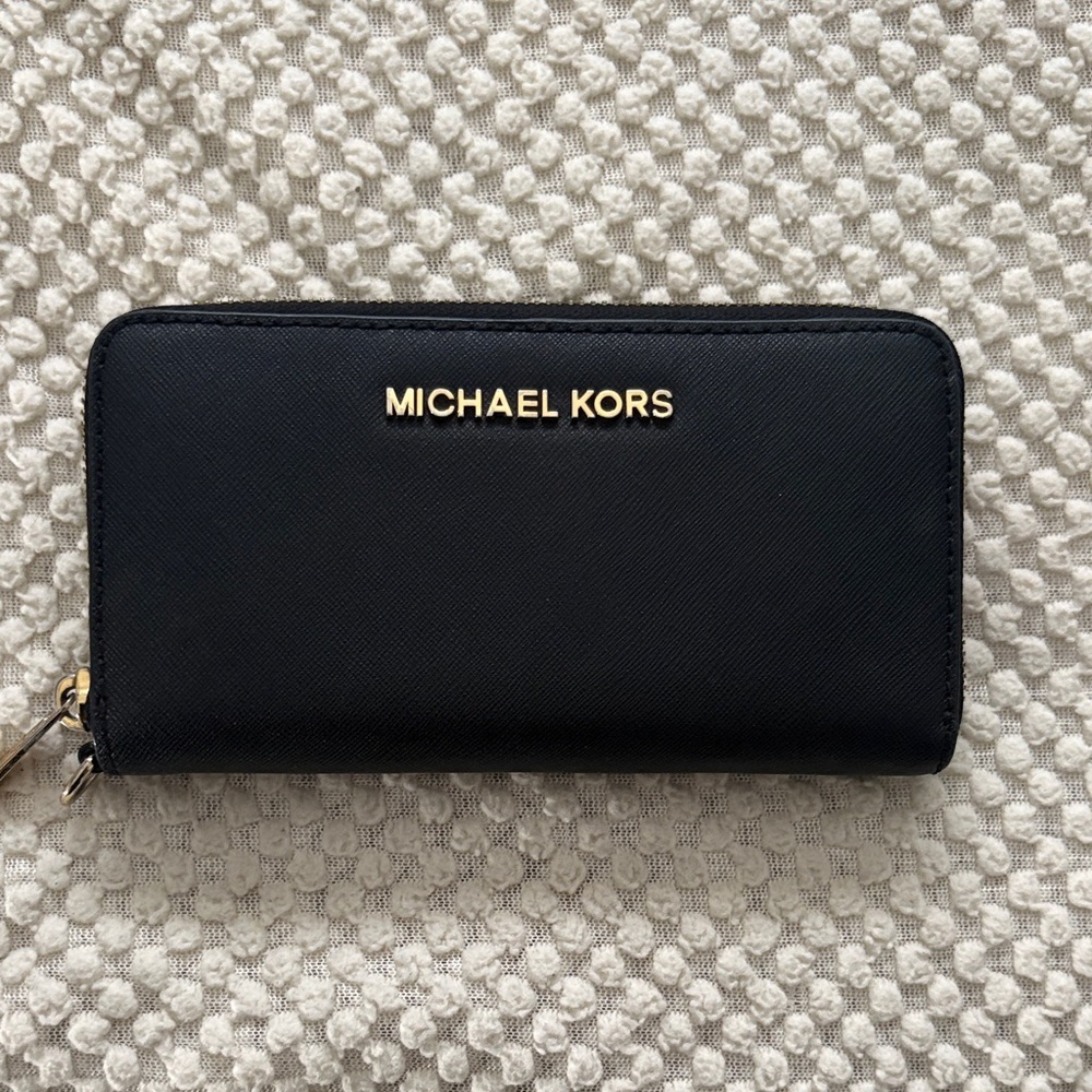 Michael Kors Black Zip-Around Wallet